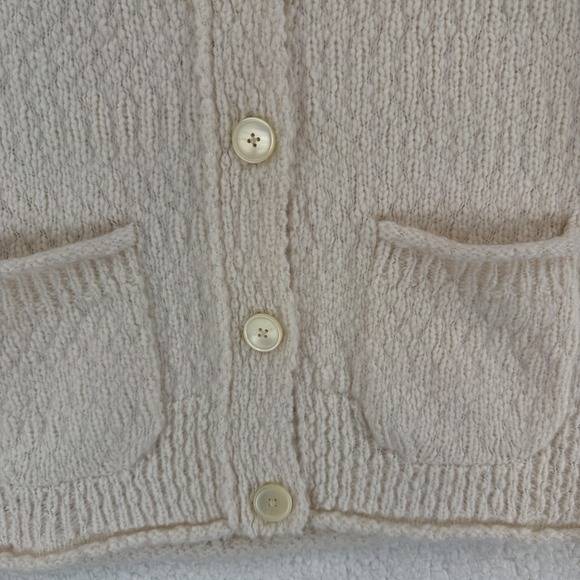 J Crew Sweater Womens Small Beige Alpaca Wool Blend Button Cardigan Pockets - Picture 4 of 8